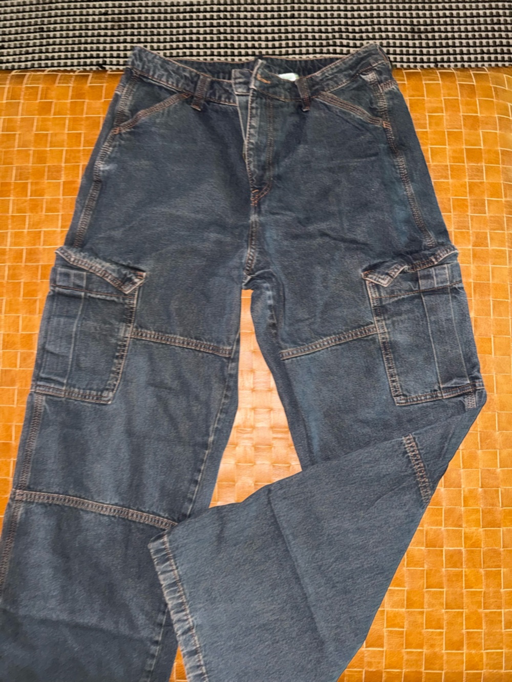 Dark Blue Cargo Jeans - Classic Utility Style